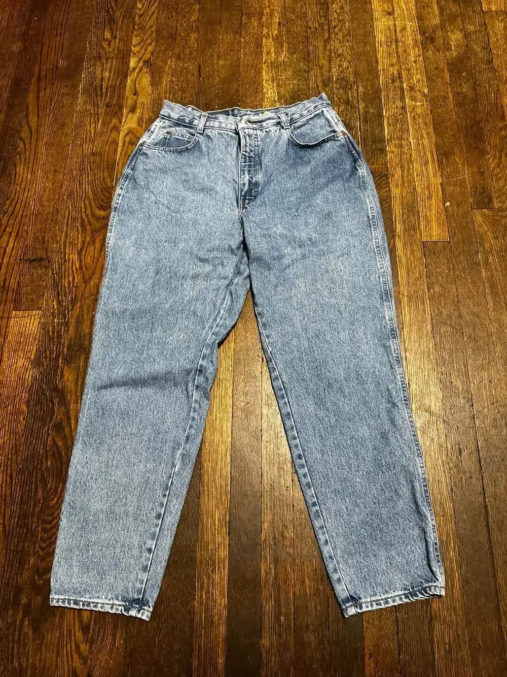 Vintage Gitano High Waisted Light Wash Denim Mom Jeans Size 14 Short